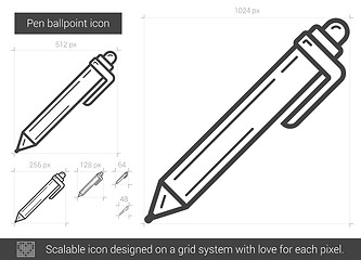 Image showing Pen ballpoint line icon.