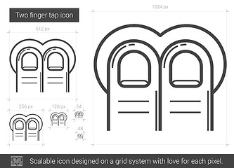 Image showing Two-finger tap line icon.