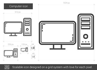 Image showing Computer line icon.