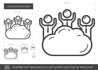 Image showing Cloud access line icon.