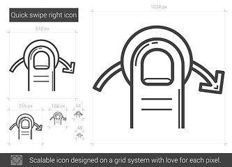 Image showing Quick swipe right line icon.