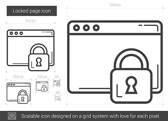 Image showing Locked page line icon.