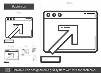 Image showing Paste line icon.