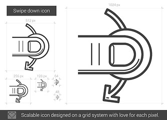 Image showing Swipe down line icon.