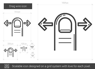 Image showing Drag wire line icon.