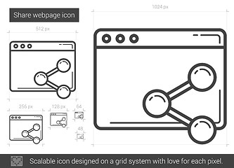 Image showing Share webpage line icon.