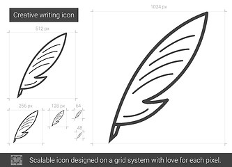 Image showing Creative writing line icon.