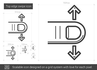 Image showing Top edge swipe line icon.