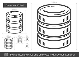 Image showing Data storage line icon.