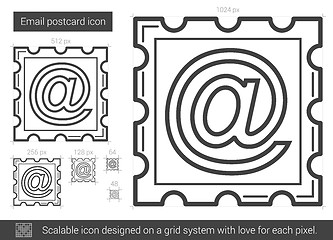 Image showing Email postcard line icon.