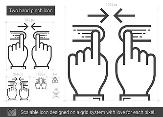 Image showing Two hand pinch line icon.