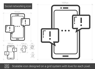 Image showing Social networking line icon.