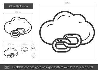 Image showing Cloud link line icon.