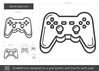 Image showing Game pad line icon.