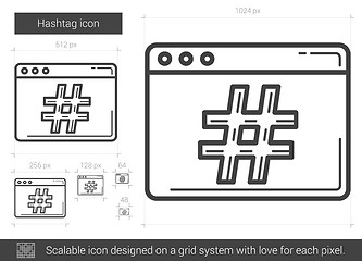 Image showing Hashtag line icon.