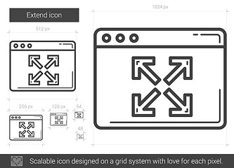 Image showing Extend line icon.