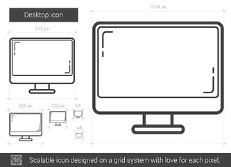 Image showing Desktop line icon.