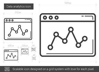 Image showing Data analytics line icon.