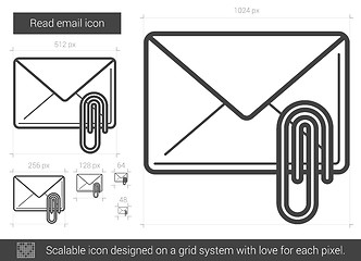 Image showing Read email line icon.