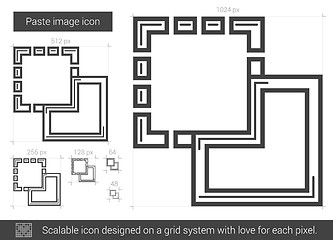 Image showing Paste image line icon.