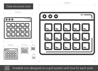 Image showing Data structure line icon.