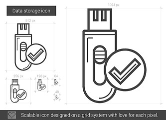 Image showing Data storage line icon.