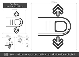 Image showing One-finger vertical scroll line icon.