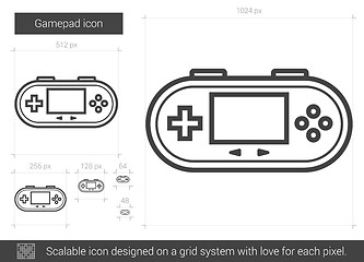 Image showing Gamepad line icon.