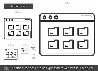 Image showing Folders line icon.