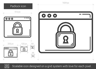 Image showing Padlock line icon.