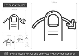 Image showing Left edge swipe line icon.