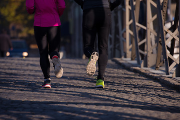 Image showing young  couple jogging