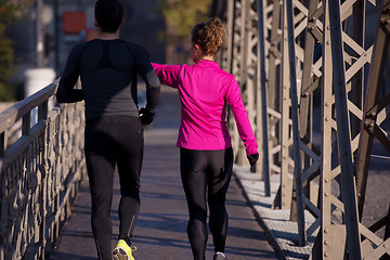 Image showing young  couple jogging