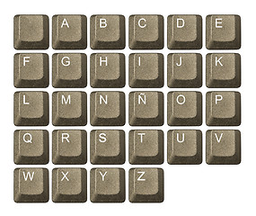 Image showing computer key in a keyboard with letter, number and symbols