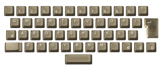 Image showing computer key in a keyboard with letter, number and symbols