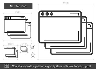 Image showing New tab line icon.