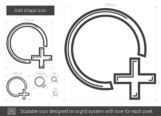 Image showing Add shape line icon.