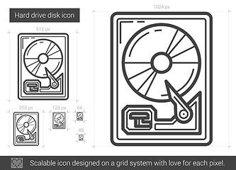 Image showing Hard drive disk line icon.