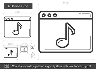 Image showing Multimedia line icon.