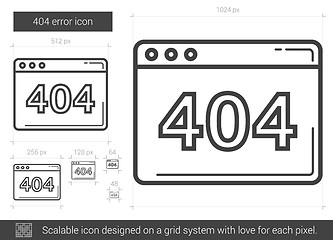 Image showing Web error line icon.