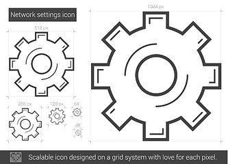 Image showing Network settings line icon.