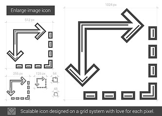 Image showing Enlarge image line icon.