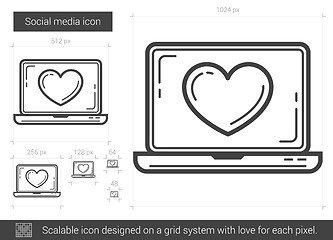 Image showing Social media line icon.