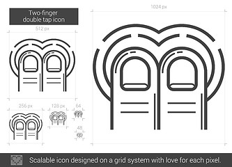 Image showing Two-finger double tap line icon.