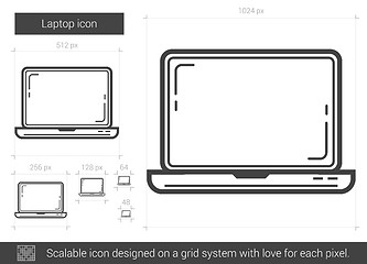 Image showing Laptop line icon.