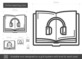 Image showing Online learning line icon.