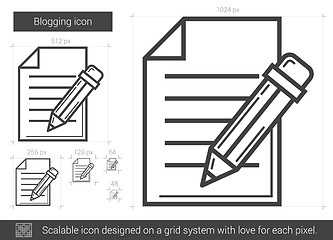 Image showing Blogging line icon.