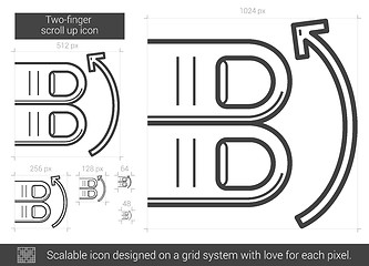 Image showing Two-finger scroll up line icon.