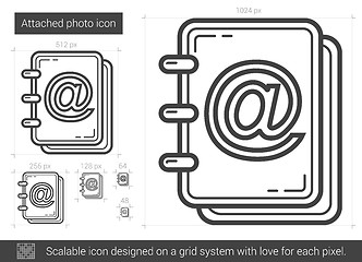 Image showing Attached photo line icon.