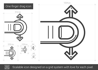 Image showing One-finger drag line icon.